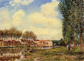 Alfred Sisley : Banks of the Loing at Moret, Morning